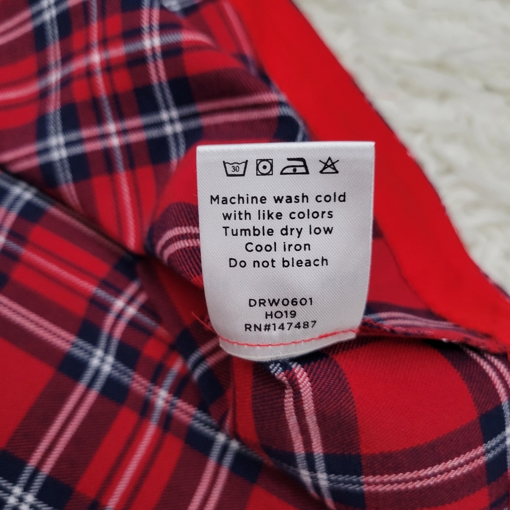 Draper James Angie Check Bow Waist Love Circle Dress Holiday Check Plaid DRW0601 - Picture 10 of 12